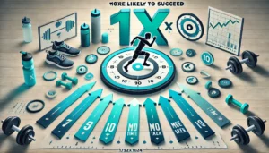 An infographic illustrating the statistic about goal-setting and fitness success.